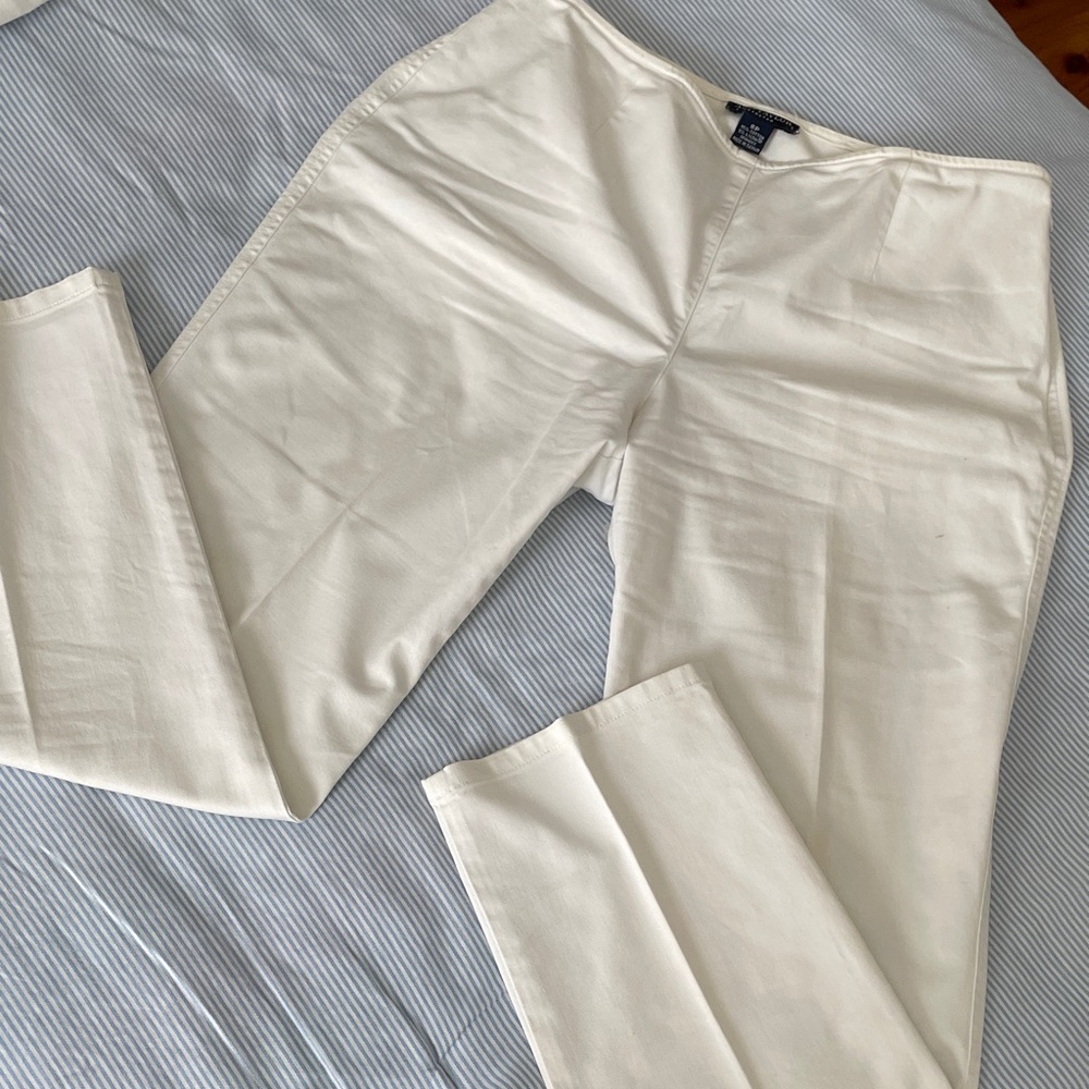 Ann Taylor White Cropped Slim Pants